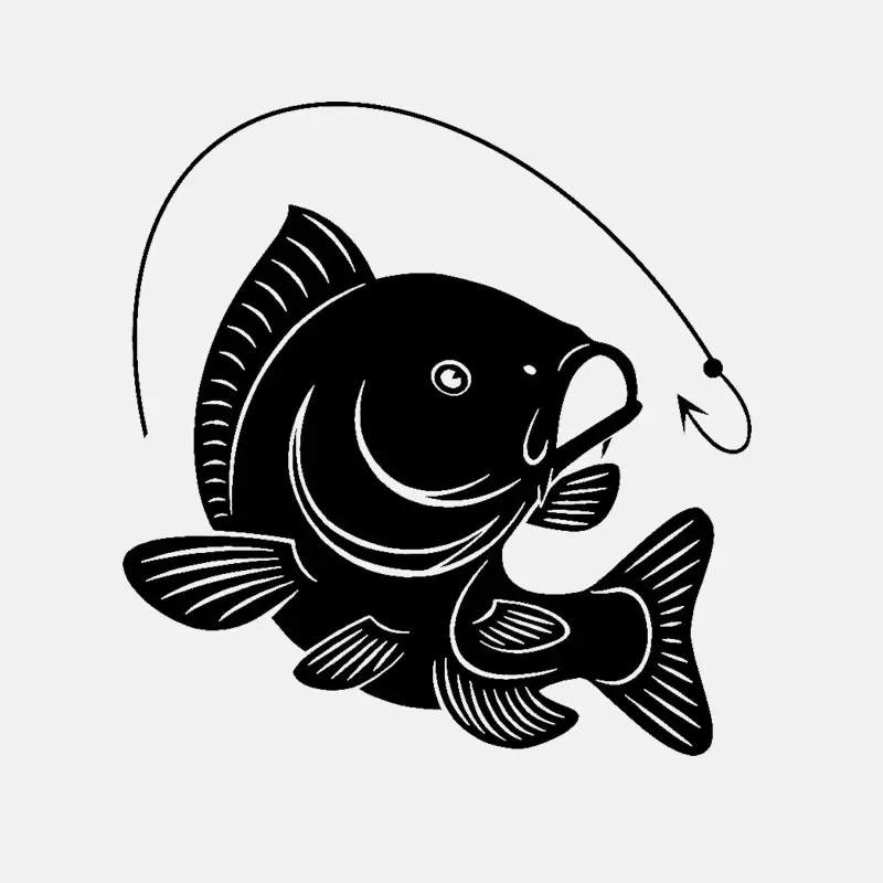 Fishing Hook - Karper Vissen Haak Decal Decoratie Kunst